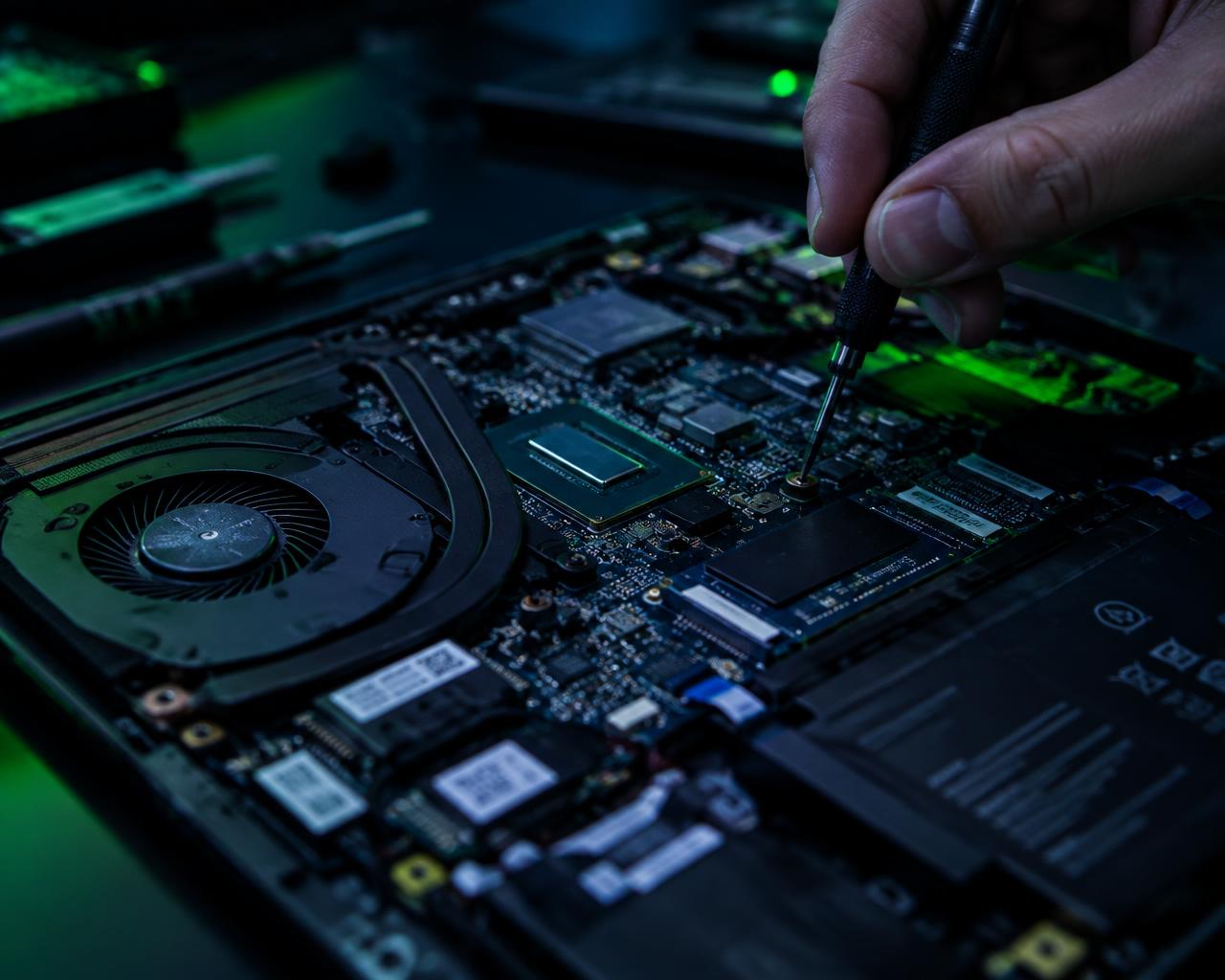 Laptop-Reparatur in der Werkstatt